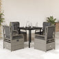 5-Delige Tuinset Met Kussens Poly Rattan