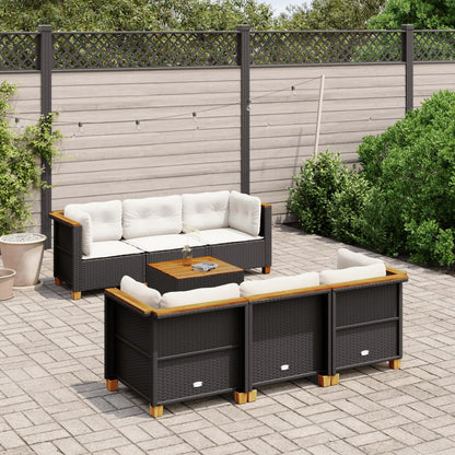 7-Delige Loungeset Met Kussens Poly Rattan