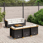 7-Delige Loungeset Met Kussens Poly Rattan