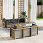 7-Delige Loungeset Met Kussens Poly Rattan