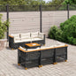 7-Delige Loungeset Met Kussens Poly Rattan