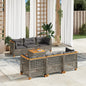 7-Delige Loungeset Met Kussens Poly Rattan