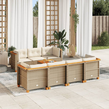 8-Delige Loungeset Met Kussens Poly Rattan