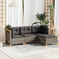 4-Delige Loungeset Met Kussens Poly Rattan