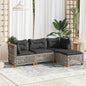 4-Delige Loungeset Met Kussens Poly Rattan