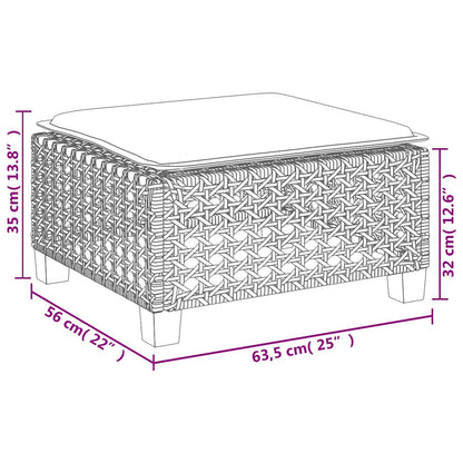 4-Delige Loungeset Met Kussens Poly Rattan