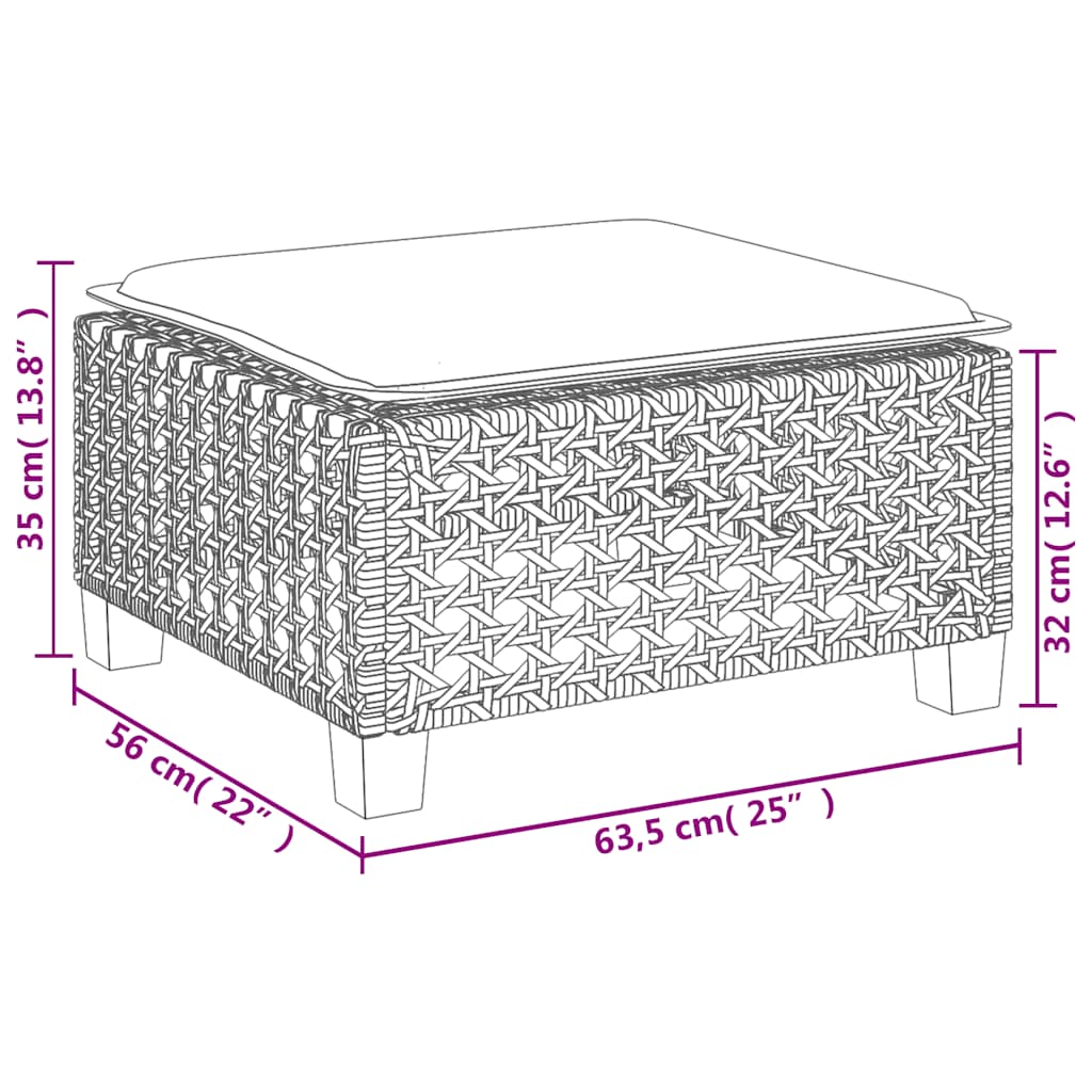 5-Delige Loungeset Met Kussens Poly Rattan Beige