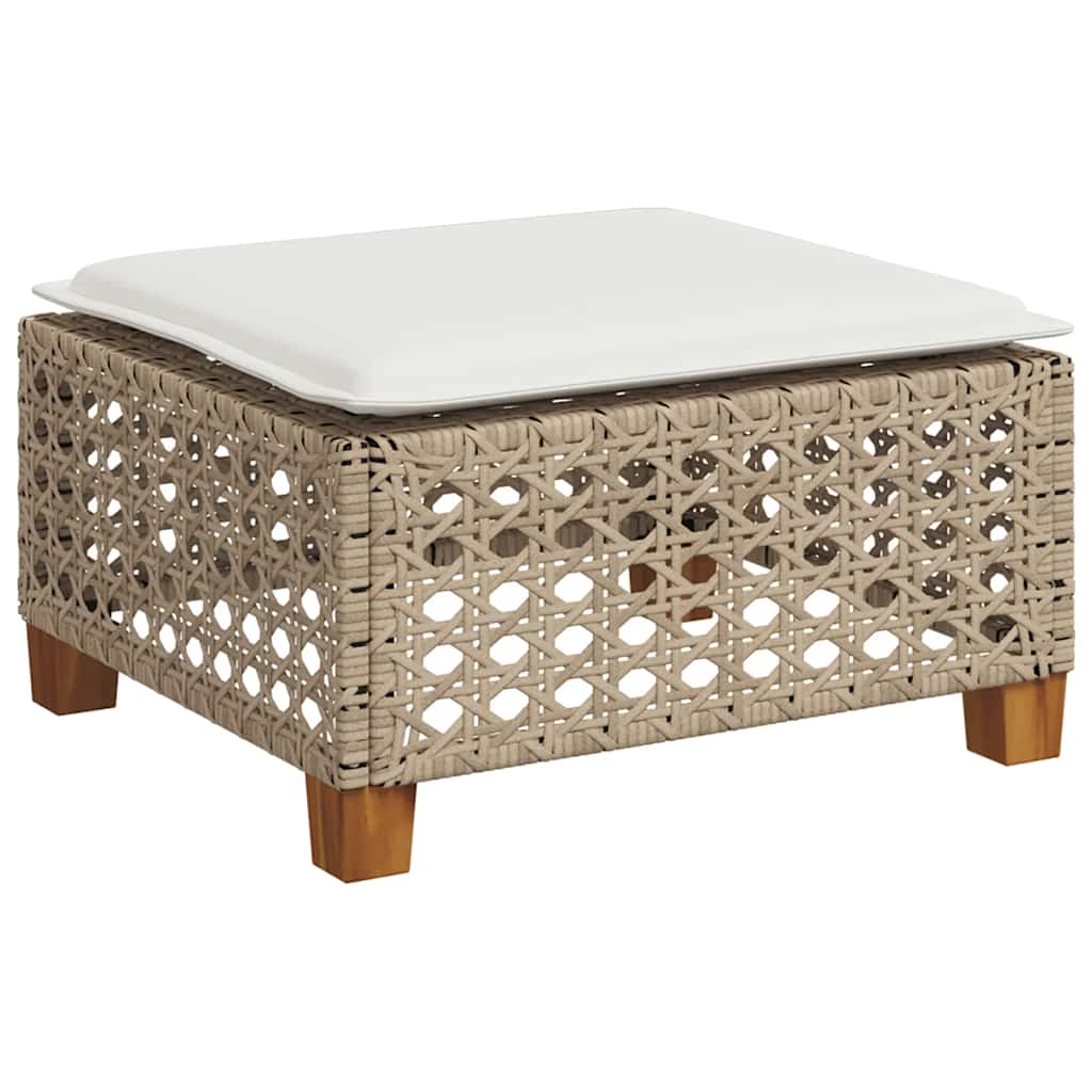 5-Delige Loungeset Met Kussens Poly Rattan Beige