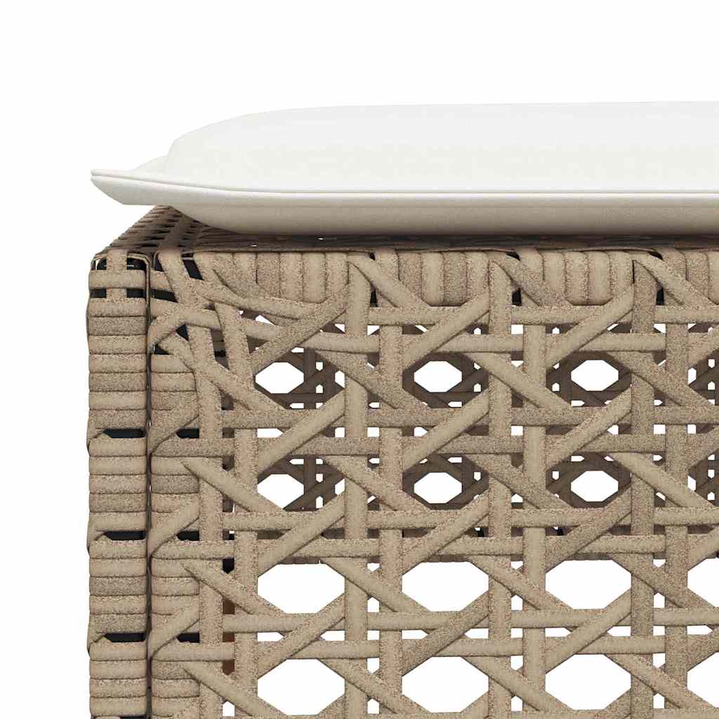 5-Delige Loungeset Met Kussens Poly Rattan Beige