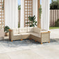 5-Delige Loungeset Met Kussens Poly Rattan Beige