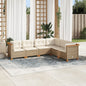 6-Delige Loungeset Met Kussens Poly Rattan Beige