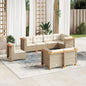 8-Delige Loungeset Met Kussens Poly Rattan Beige