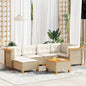 7-Delige Loungeset Met Kussens Poly Rattan Beige
