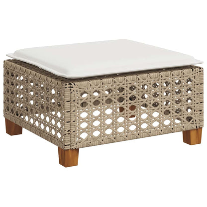 7-Delige Loungeset Met Kussens Poly Rattan Beige