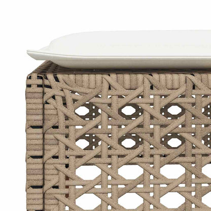 7-Delige Loungeset Met Kussens Poly Rattan Beige