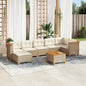 8-Delige Loungeset Met Kussens Poly Rattan Beige