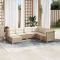 7-Delige Loungeset Met Kussens Poly Rattan Beige
