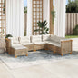 7-Delige Loungeset Met Kussens Poly Rattan Beige