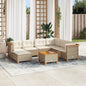 8-Delige Loungeset Met Kussens Poly Rattan Beige