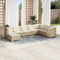8-Delige Loungeset Met Kussens Poly Rattan Beige