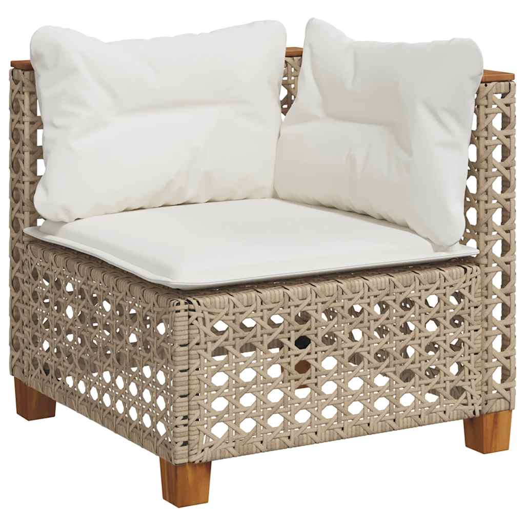 8-Delige Loungeset Met Kussens Poly Rattan Beige