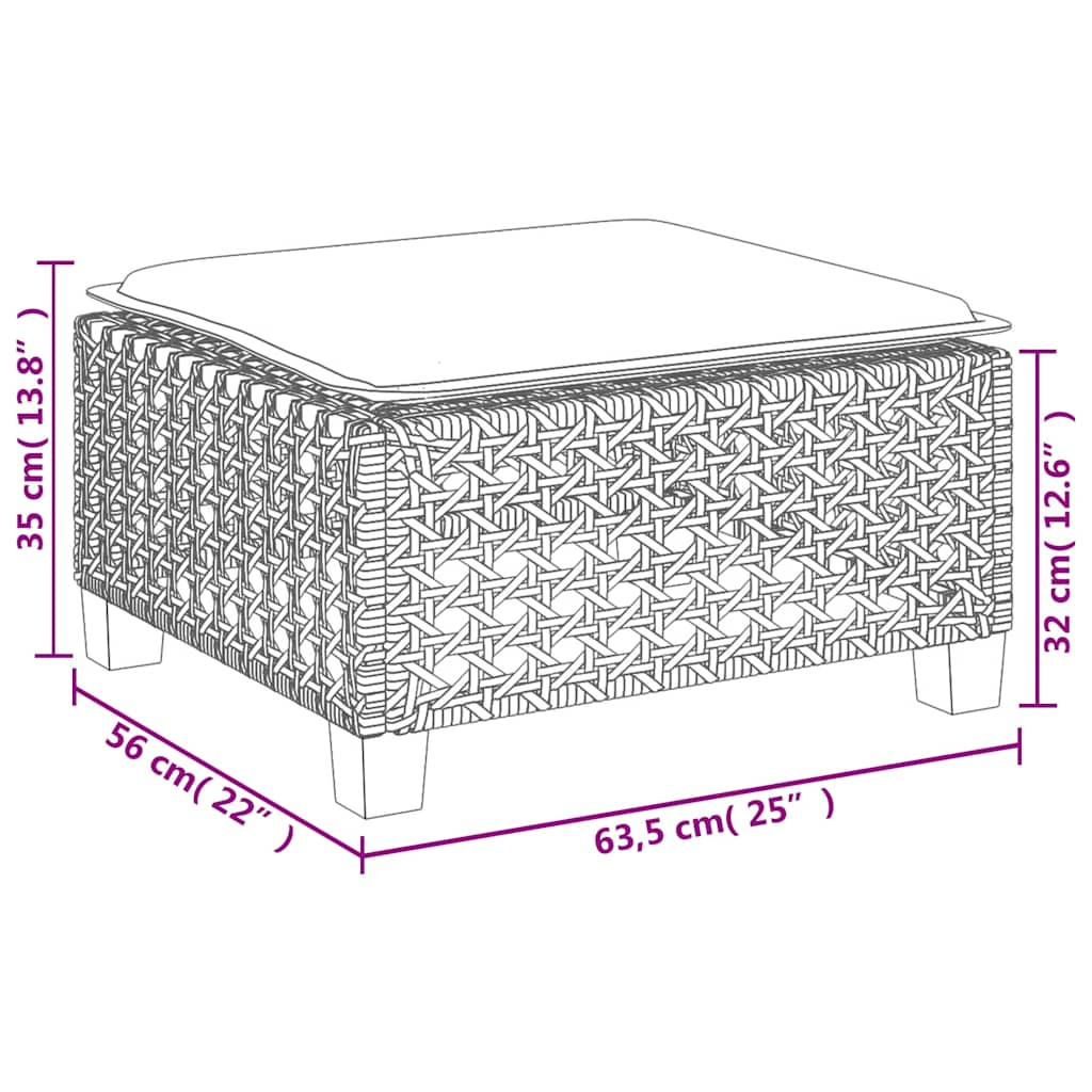 8-Delige Loungeset Met Kussens Poly Rattan Beige