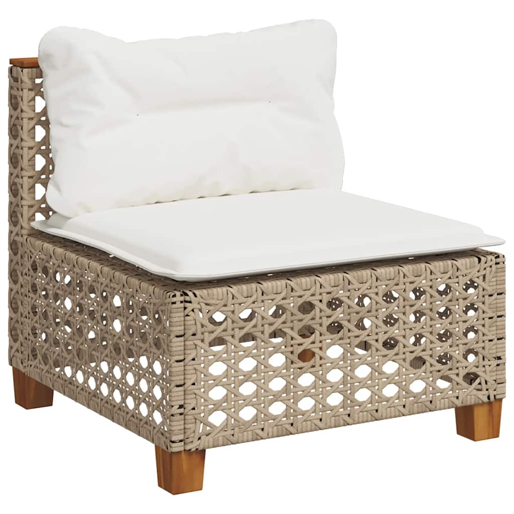 8-Delige Loungeset Met Kussens Poly Rattan Beige