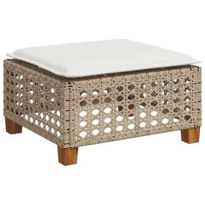 9-Delige Loungeset Met Kussens Poly Rattan Beige