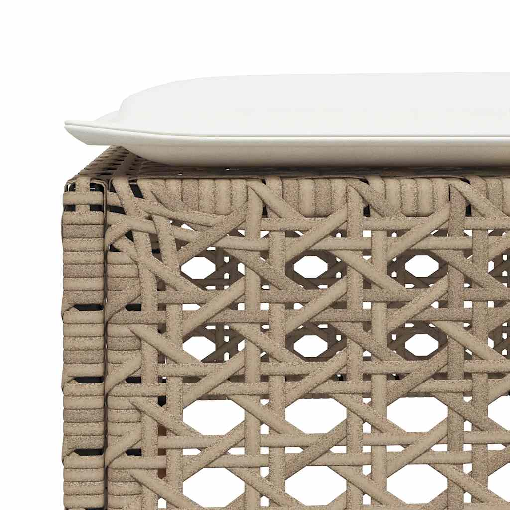9-Delige Loungeset Met Kussens Poly Rattan Beige
