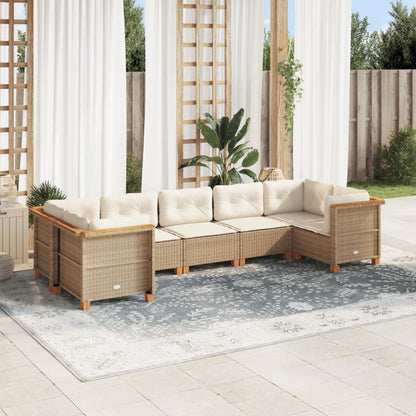 7-Delige Loungeset Met Kussens Poly Rattan