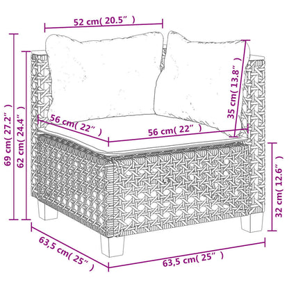 9-Delige Loungeset Met Kussens Poly Rattan Beige