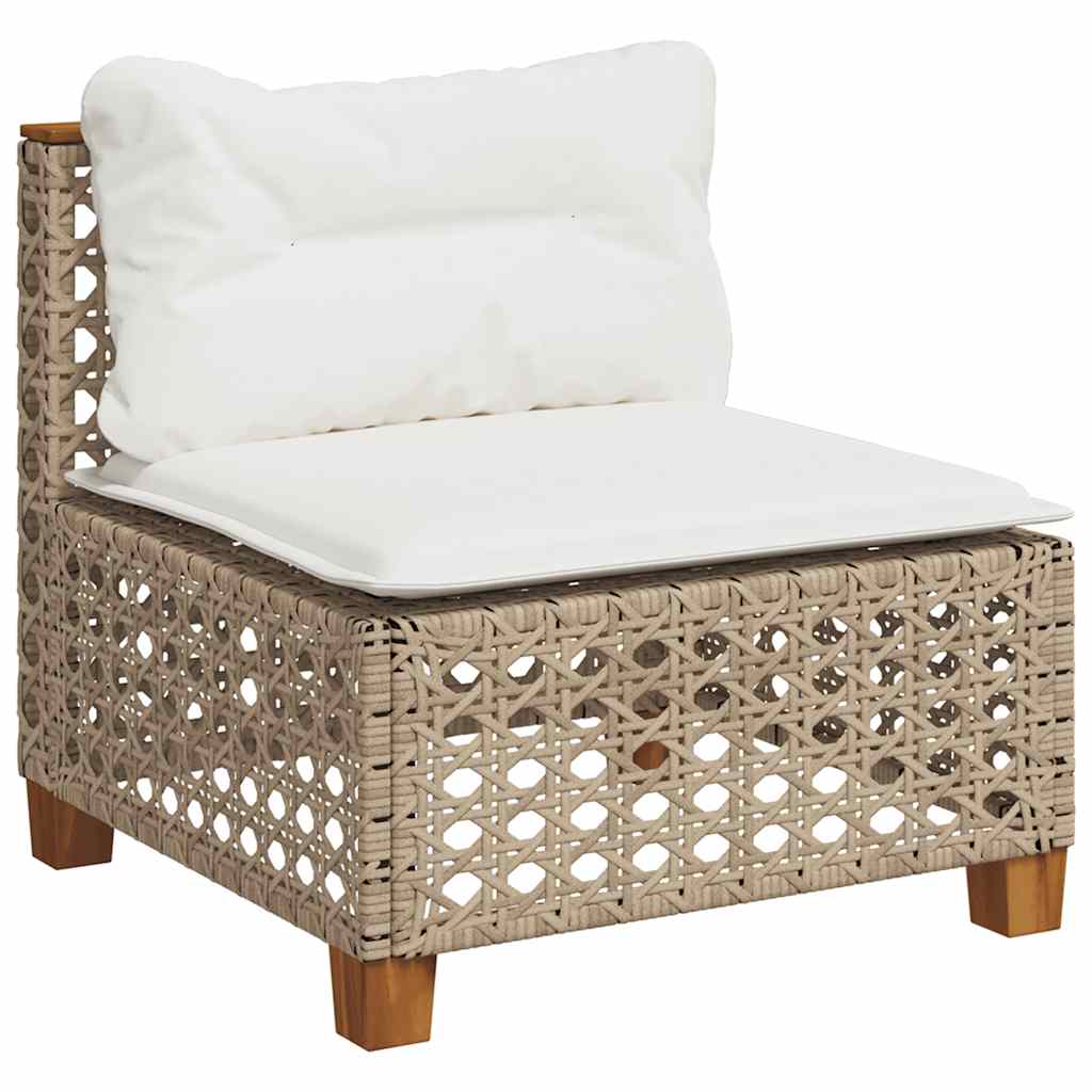 10-Delige Loungeset Met Kussens Poly Rattan Beige