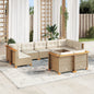 9-Delige Loungeset Met Kussens Poly Rattan Beige