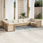 10-Delige Loungeset Met Kussens Poly Rattan Beige