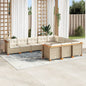 10-Delige Loungeset Met Kussens Poly Rattan Beige