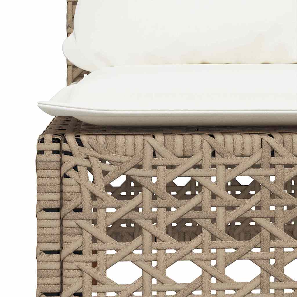 10-Delige Loungeset Met Kussens Poly Rattan Beige