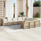10-Delige Loungeset Met Kussens Poly Rattan Beige