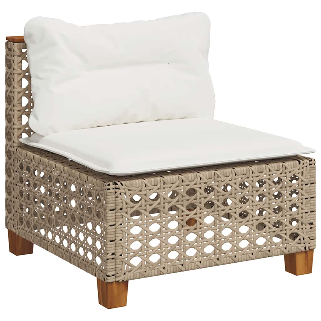10-Delige Loungeset Met Kussens Poly Rattan Beige