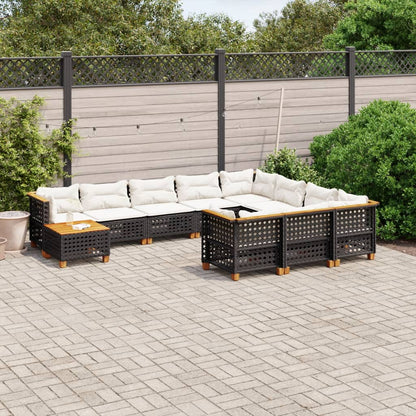 1 Tuinset Met Kussens Poly Rattan