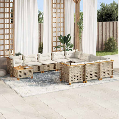 1 Tuinset Met Kussens Poly Rattan