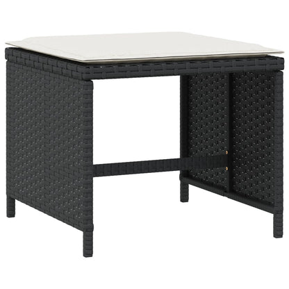 Tuinkrukken 4 St Met Kussens 40X40X35 Cm Poly Rattan Zwart
