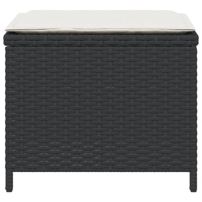 Tuinkrukken 4 St Met Kussens 40X40X35 Cm Poly Rattan Zwart
