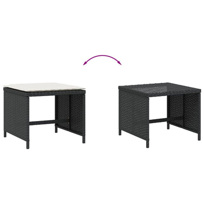 Tuinkrukken 4 St Met Kussens 40X40X35 Cm Poly Rattan Zwart
