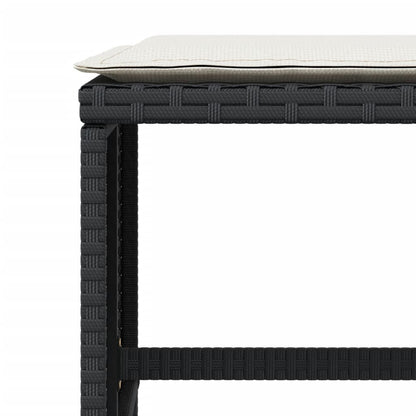 Tuinkrukken 4 St Met Kussens 40X40X35 Cm Poly Rattan Zwart