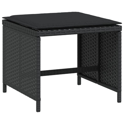 Tuinkrukken 4 St Met Kussens 40X40X35 Cm Poly Rattan Zwart Antraciet En Wit