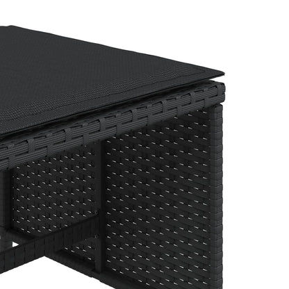 Tuinkrukken 4 St Met Kussens 40X40X35 Cm Poly Rattan Zwart Antraciet En Wit