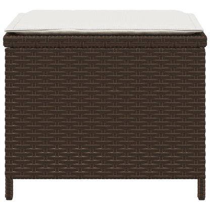 Tuinkrukken 4 St Met Kussens 40X40X35 Cm Poly Rattan Bruin Beige