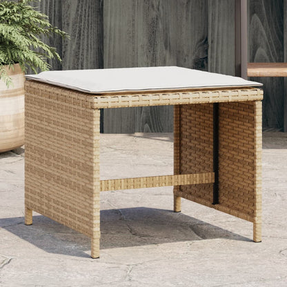 Tuinkrukken 4 St Met Kussens 40X40X35 Cm Poly Rattan Beige Bruin En Wit