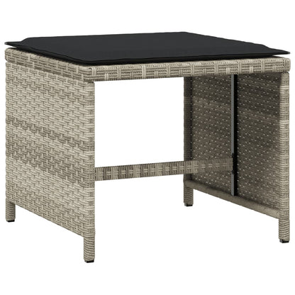 Tuinkrukken 4 St Met Kussens 40X40X35 Cm Poly Rattan Lichtgrijs