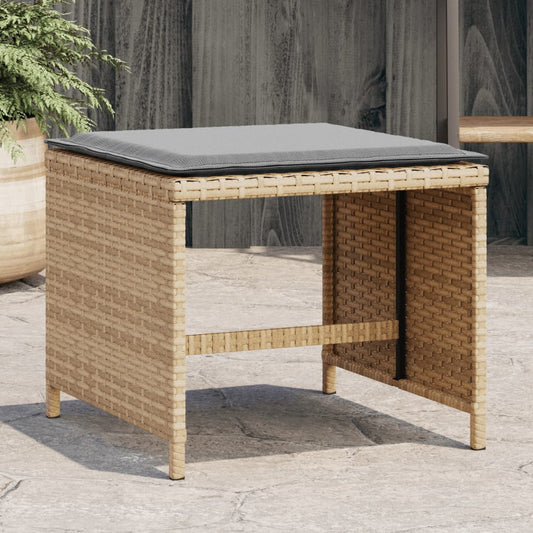 Tuinkrukken 4 St Kussens 40X40X35 Cm Poly Rattan Gemengd Beige Bruin